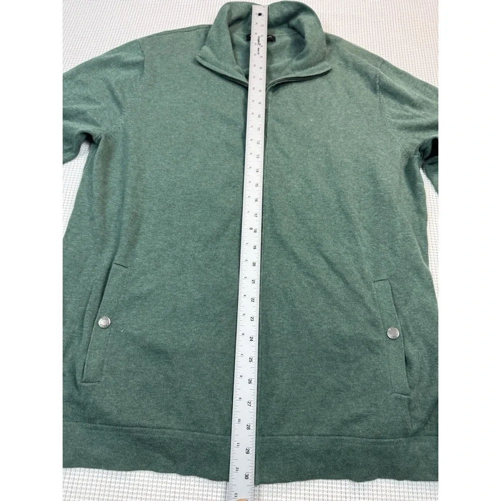 (557)Banana Republic Full Zip Sweater Mens Large Green 100% Cotton Casual Jacket